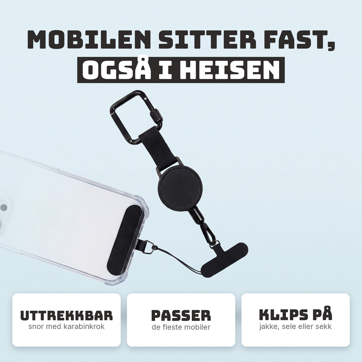 Naro SafeGrip: mobilen sitter fast, også i heisen