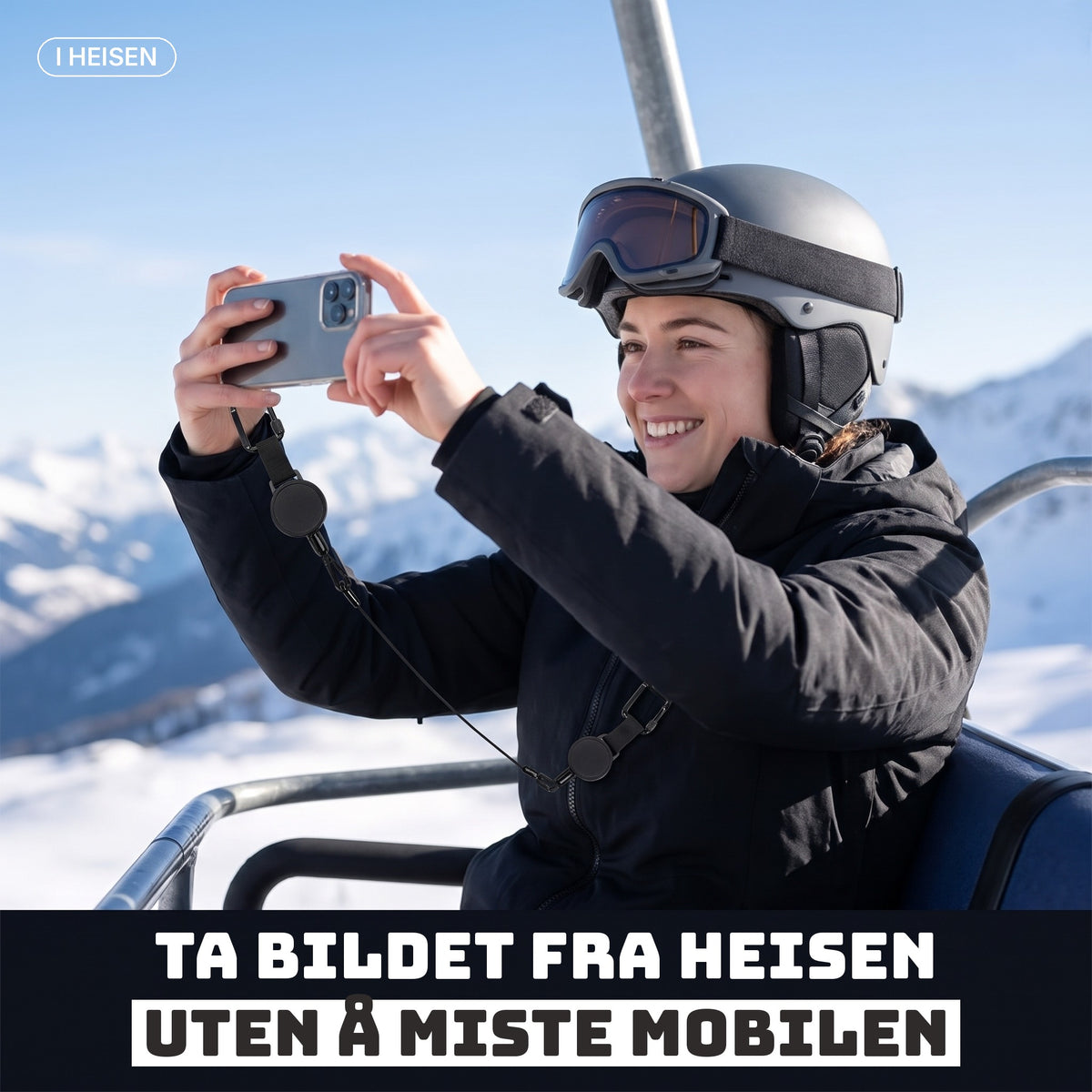Ta bildet fra heisen uten å miste mobilen