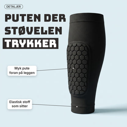 SkiGuard detaljer: myk pute foran på leggen