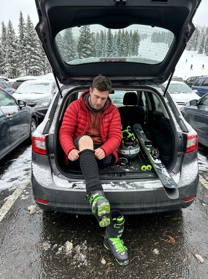 Tar på Naro SkiGuard i bagasjerommet
